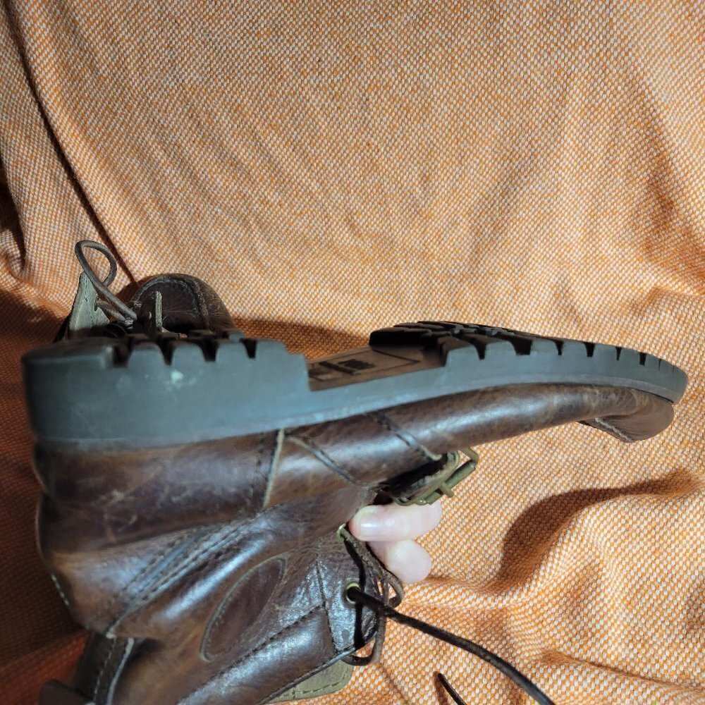 Polo By Ralph Lauren Ranger Men's Distressed Brown Leather Buckle Boots Size 7.5 - Picture 14 of 17